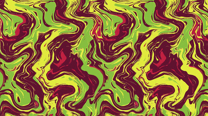 Maroon and Lime green Fauvism Seamless Pattern