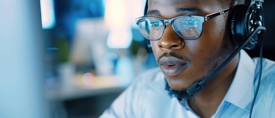 Call center representative solving customer issues