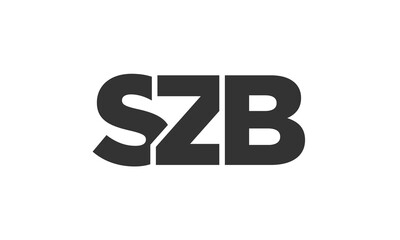 SZB logo design template with strong and modern bold text. Initial based vector logotype featuring simple and minimal typography. Trendy company identity.