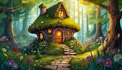 Obraz premium Fairy house in the woods
