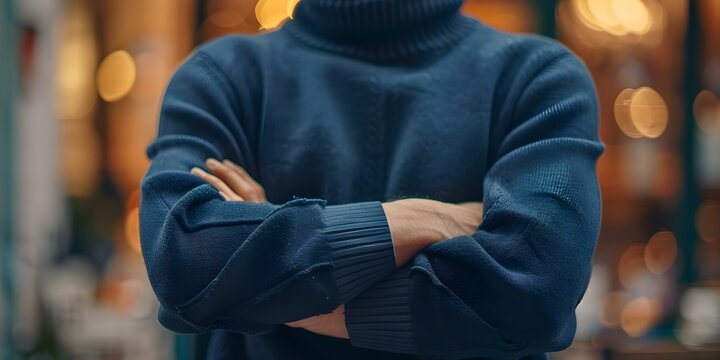 Persons crossed arms suggest defensiveness or resistance in a tough conversation. Concept Body Language, Communication, Psychology, Defensiveness, Nonverbal Cues