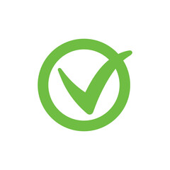 Right check mark green icon. Approved select choose design.