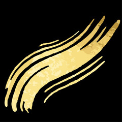 Hand drawn gold abstract minimal element, golden vector set. Brushstroke gold abstract foil. Gold foil outline on a transparent background.