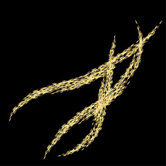 Vector golden element. Texture foil glitter element  sprinkles abstract gold  ink.Gold Foil. Gold brush stroke.