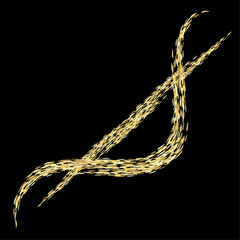 Vector golden element. Texture foil glitter element  sprinkles abstract gold  ink.Gold Foil. Gold brush stroke.