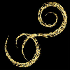 Vector golden element. Texture foil glitter element  sprinkles abstract gold  ink.Gold Foil. Gold brush stroke.