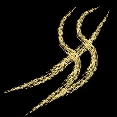 Vector golden element. Texture foil glitter element  sprinkles abstract gold  ink.Gold Foil. Gold brush stroke.