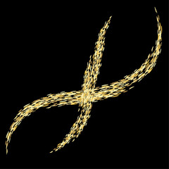 Vector golden element. Texture foil glitter element  sprinkles abstract gold  ink.Gold Foil. Gold brush stroke.