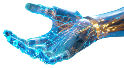 PNG Hologram of robotic arm transportation technology futuristic.