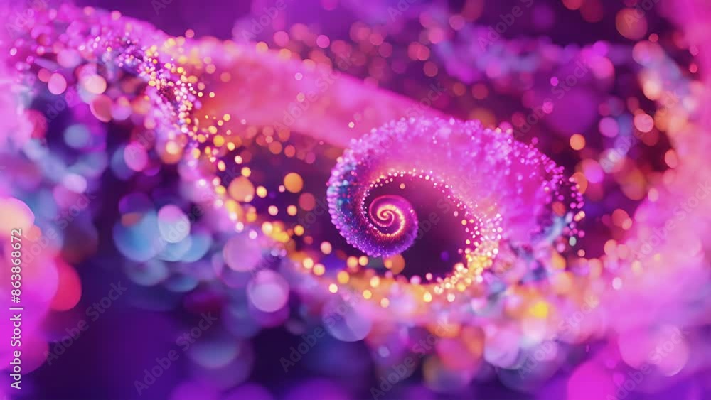 Aufkleber a closeup view of a tiny swirling spiral with colorful particles representing the eighth step of gly