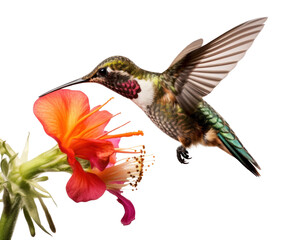 Fototapeta premium PNG Hummingbird eating hummingbird flower animal.
