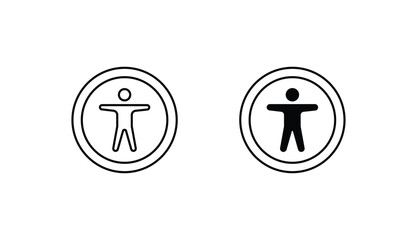 accessibility icon design with white background stock illustration