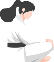 woman karate moves illustration