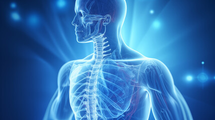 Abstract Medical Technology background, digital x ray of a human body