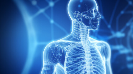 Abstract Medical Technology background, digital x ray of a human body