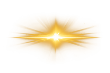 Sunburst png yellow light effect sticker, transparent background