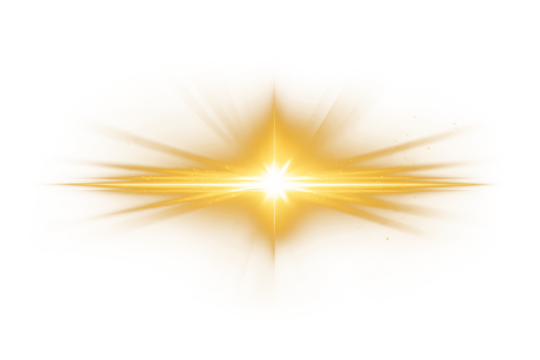 Sunburst png yellow light effect sticker, transparent background