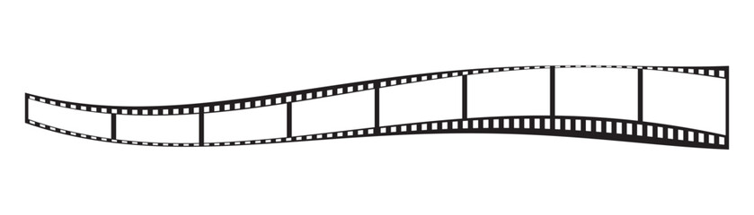 film strip icon used for videography elements, cinema reel. Filmstrip with frames, photo and videos for camera. Old white and black film tapes of 35mm. Realistic film strip on white background.