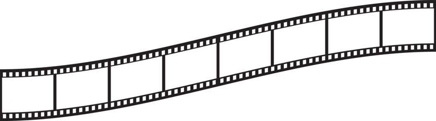 film strip icon used for videography elements, cinema reel. Filmstrip with frames, photo and videos for camera. Old white and black film tapes of 35mm. Realistic film strip on white background.