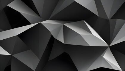 Fototapeta premium Abstract monochrome polygonal background with angular geometric shapes and gradients