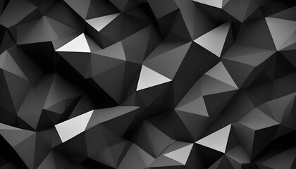 Fototapeta premium Abstract monochrome polygonal background with angular geometric shapes and gradients