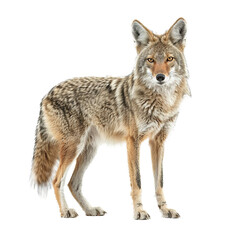 Fototapeta premium coyote standing, on white background