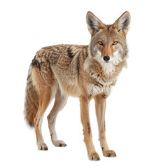 coyote standing, on white background