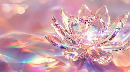 Fototapeta premium Delicate Crystal Lotus Symbolizing Mindfulness