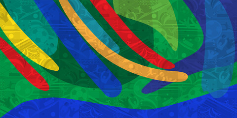 Abstract colorful Summer festival dynamic elements, shapes background, Holiday attraction modern...