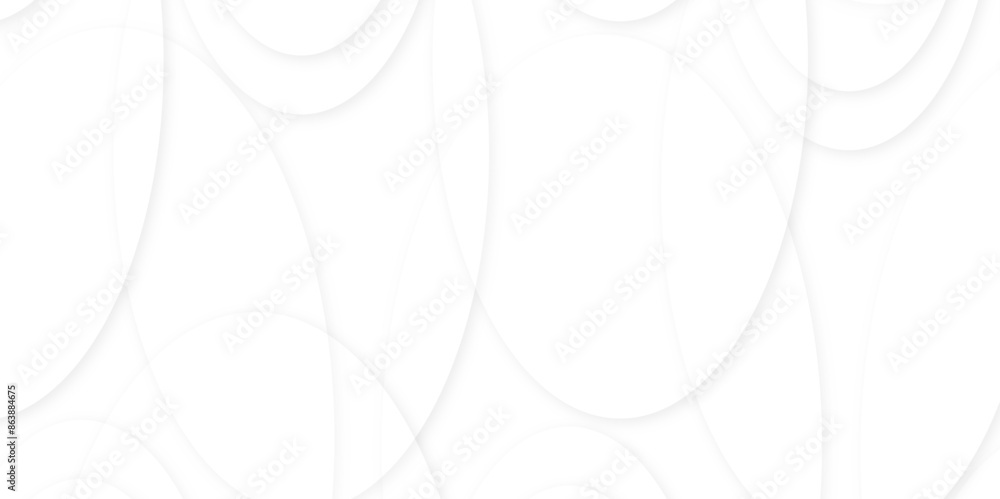 Poster abstract white gradient circle pattern of 3d bubbles background template. abstract white modern tran