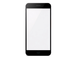 a black cell phone with a white screen