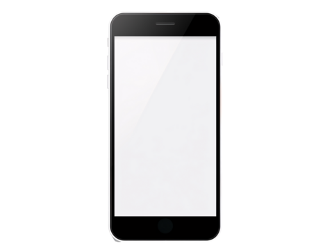 a black cell phone with a white screen