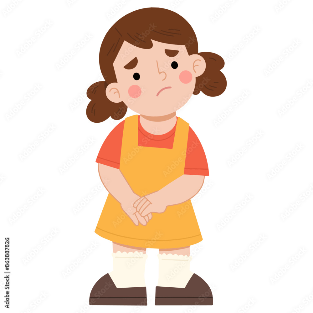 Wall mural Shy girl vector illustration