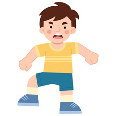 Angry little boy vector illustration