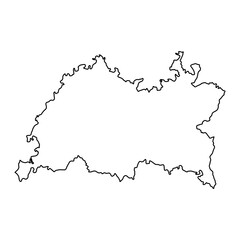 Tatarstan map, administrative division of Russia. Vector illustration.