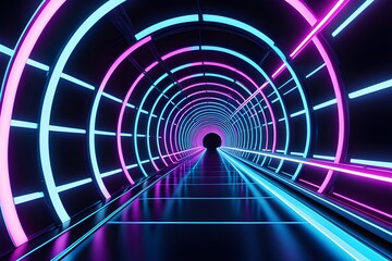 abstract tunnel of light(Advancement of technology and concept of time travel)
