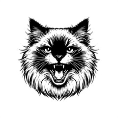Fototapeta premium cat in black and white animal illustration