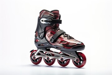 Pair of inline skates isolated on white background.