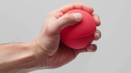A close-up of a hand holding a stress ball, representing the use of tools and techniques to manage stress and anxiety.
