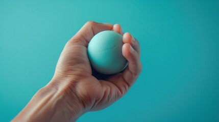 A close-up of a hand holding a stress ball, representing the use of tools and techniques to manage stress and anxiety.