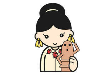 Fototapeta premium 埴輪を持つ古墳時代女性