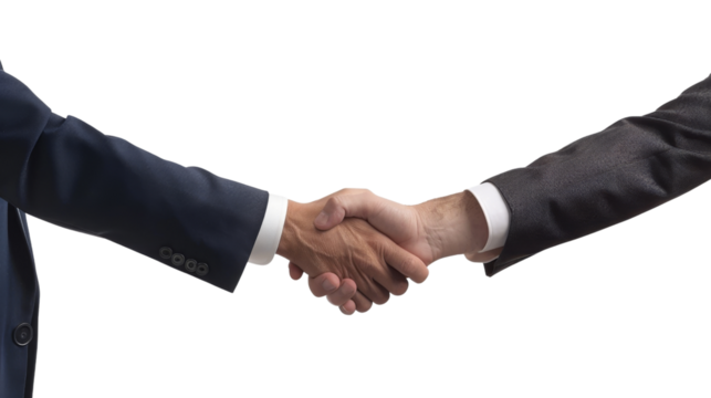 Handshake business on transparent background 