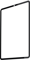 Angle tab. Simple tablet mock up with blank transparent screen. Realistic digital iPad. Modern Digital device