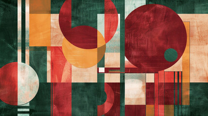 Maroon and Green Constructivism art background