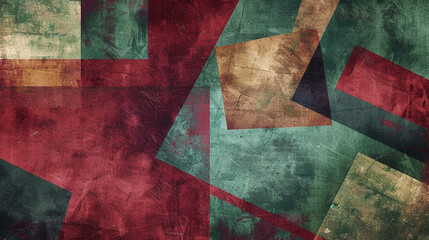 Maroon and Green Suprematism art background 