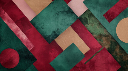 Maroon and Green Suprematism art background 