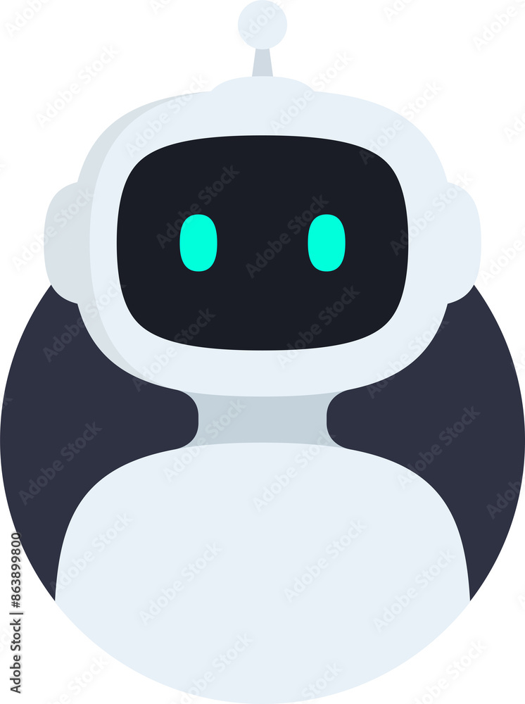 Poster chat bot icon. virtual smart assistant bot sign design. customer support service chat bot. cute robo