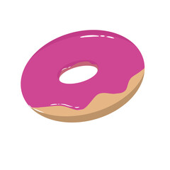 Doodle doughnut fast food cake sweet summer illustration simple draw that can be used for social media, sticker, wallpaper, e.t.c with raspberry strawberry pink brown colors