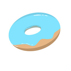 Doodle doughnut mint bubble gum fast food cake sweet summer illustration simple draw that can be used for social media, sticker, wallpaper, e.t.c with blue brown colors