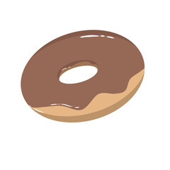 Doodle doughnut fast food cake sweet summer illustration simple draw that can be used for social media, sticker, wallpaper, e.t.c with turquoise chocolate brown colors